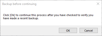 Backup before continuing