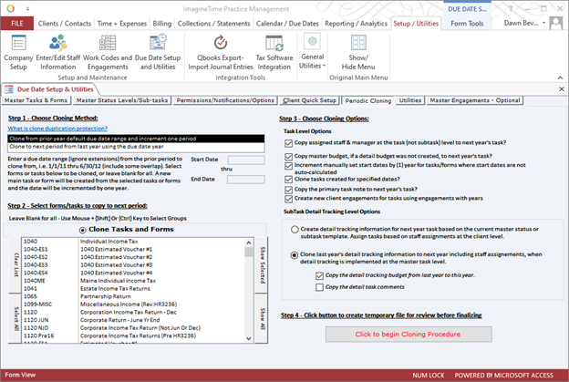 Periodic CLoning tab